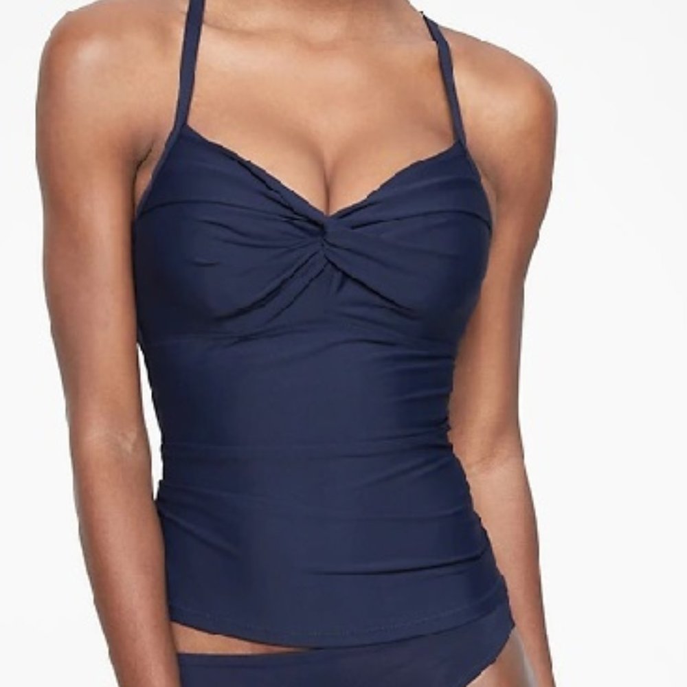 NWT Athleta Twister Tankini Top 32BC Blue D899